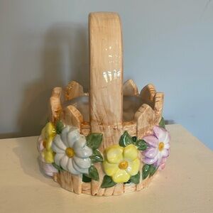 Spring /summer ceramic floral basket decor